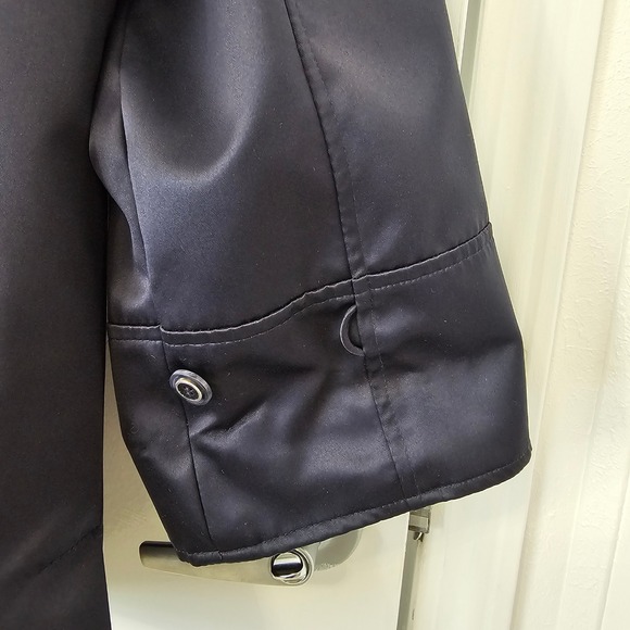 Dennis By Dennis Basso Navy Blue Coat Jacket L Zip Front Lined Springtime Jacket - Picture 5 of 16